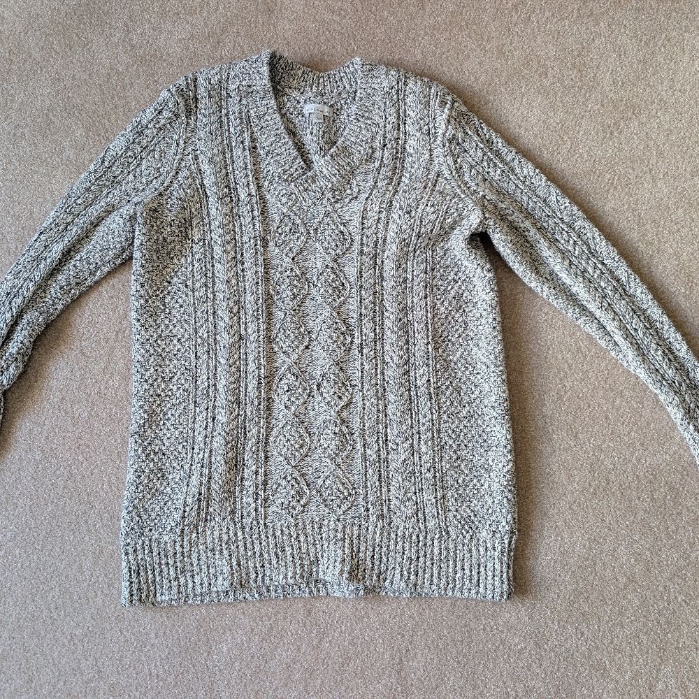 Cable Knit LL Bean Signature Sweater, 100% Cotton Large